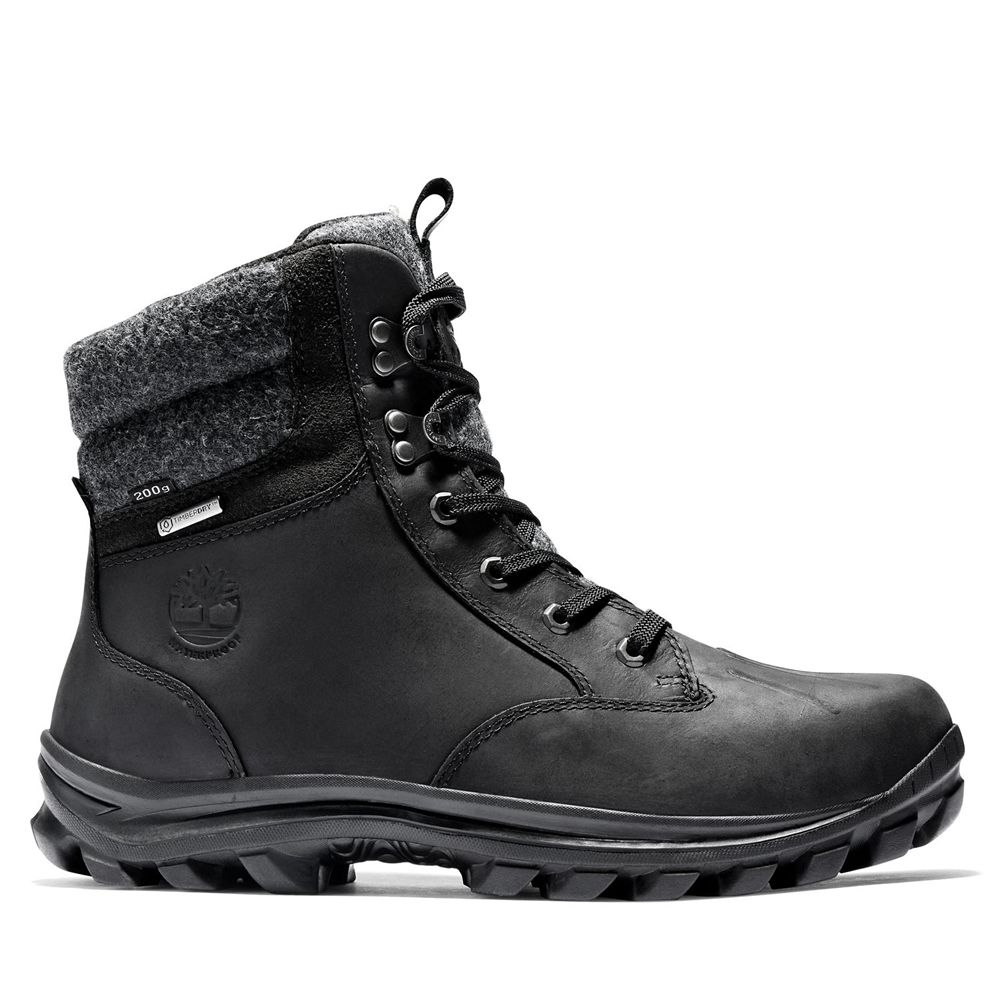 Timberland Μποτες Χιονιού Ανδρικα Μαυρα - Chillberg Mid Waterproof - Greece 7451029-OP